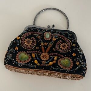 Vintage velvet beaded bag
